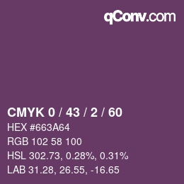 Color code: CMYK 0 / 43 / 2 / 60 | qconv.com
