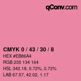 カラーコード: CMYK 0 / 43 / 30 / 8 | qconv.com