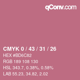 Color code: CMYK 0 / 43 / 31 / 26 | qconv.com