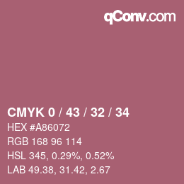 颜色代码: CMYK 0 / 43 / 32 / 34 | qconv.com