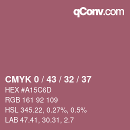 カラーコード: CMYK 0 / 43 / 32 / 37 | qconv.com