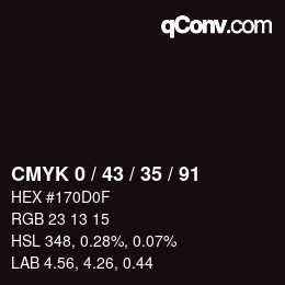颜色代码: CMYK 0 / 43 / 35 / 91 | qconv.com