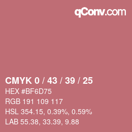 Color code: CMYK 0 / 43 / 39 / 25 | qconv.com