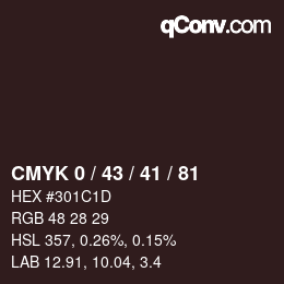 Color code: CMYK 0 / 43 / 41 / 81 | qconv.com