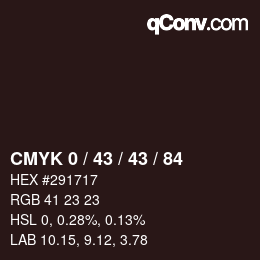 Color code: CMYK 0 / 43 / 43 / 84 | qconv.com