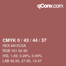 カラーコード: CMYK 0 / 43 / 44 / 37 | qconv.com