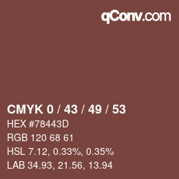 カラーコード: CMYK 0 / 43 / 49 / 53 | qconv.com