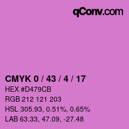 カラーコード: CMYK 0 / 43 / 4 / 17 | qconv.com