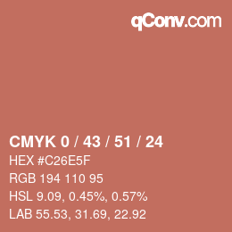 Color code: CMYK 0 / 43 / 51 / 24 | qconv.com