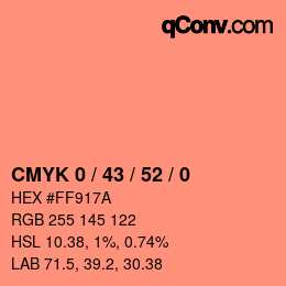 Color code: CMYK 0 / 43 / 52 / 0 | qconv.com