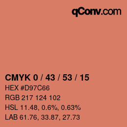 Farbcode: CMYK 0 / 43 / 53 / 15 | qconv.com