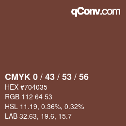 颜色代码: CMYK 0 / 43 / 53 / 56 | qconv.com