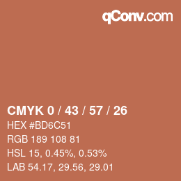 Código de color: CMYK 0 / 43 / 57 / 26 | qconv.com