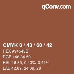 カラーコード: CMYK 0 / 43 / 60 / 42 | qconv.com