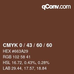 颜色代码: CMYK 0 / 43 / 60 / 60 | qconv.com