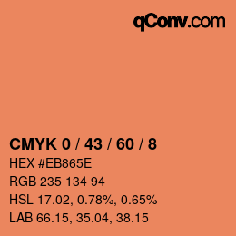 カラーコード: CMYK 0 / 43 / 60 / 8 | qconv.com