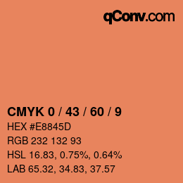 Farbcode: CMYK 0 / 43 / 60 / 9 | qconv.com