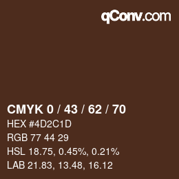 Código de color: CMYK 0 / 43 / 62 / 70 | qconv.com