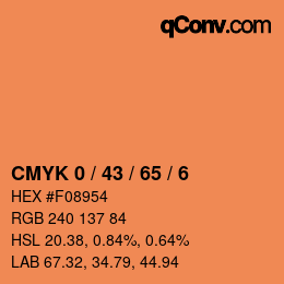 Color code: CMYK 0 / 43 / 65 / 6 | qconv.com