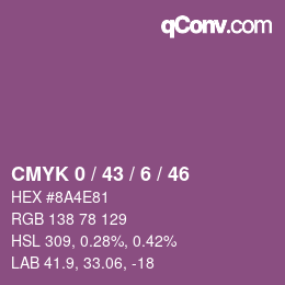 Color code: CMYK 0 / 43 / 6 / 46 | qconv.com