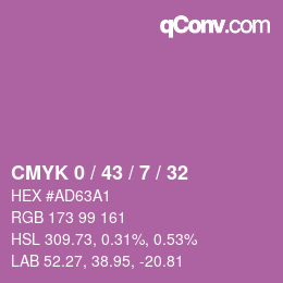 Color code: CMYK 0 / 43 / 7 / 32 | qconv.com