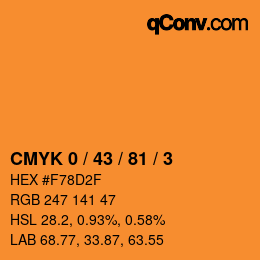 Código de color: CMYK 0 / 43 / 81 / 3 | qconv.com