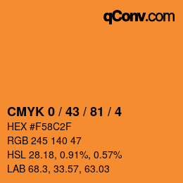 颜色代码: CMYK 0 / 43 / 81 / 4 | qconv.com