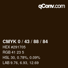 Color code: CMYK 0 / 43 / 88 / 84 | qconv.com