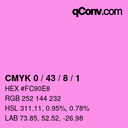 カラーコード: CMYK 0 / 43 / 8 / 1 | qconv.com