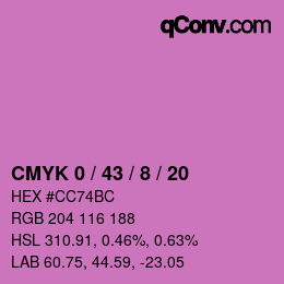 Color code: CMYK 0 / 43 / 8 / 20 | qconv.com