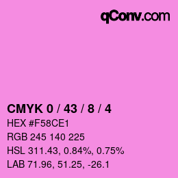 カラーコード: CMYK 0 / 43 / 8 / 4 | qconv.com