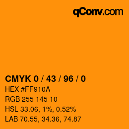 Color code: CMYK 0 / 43 / 96 / 0 | qconv.com