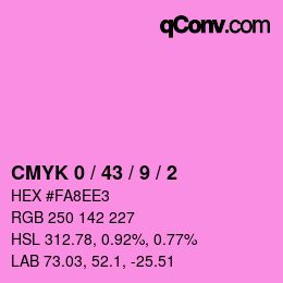 カラーコード: CMYK 0 / 43 / 9 / 2 | qconv.com
