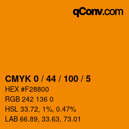 Color code: CMYK 0 / 44 / 100 / 5 | qconv.com