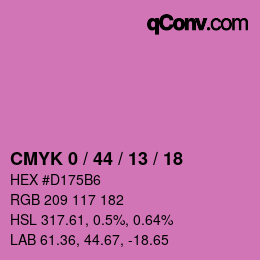 カラーコード: CMYK 0 / 44 / 13 / 18 | qconv.com