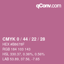 Farbcode: CMYK 0 / 44 / 22 / 28 | qconv.com