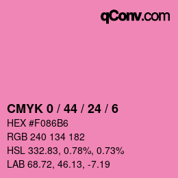 カラーコード: CMYK 0 / 44 / 24 / 6 | qconv.com