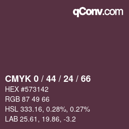 Color code: CMYK 0 / 44 / 24 / 66 | qconv.com