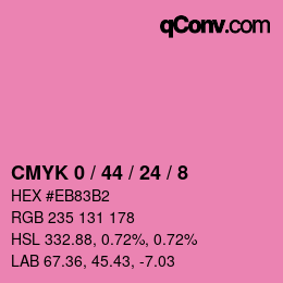 カラーコード: CMYK 0 / 44 / 24 / 8 | qconv.com