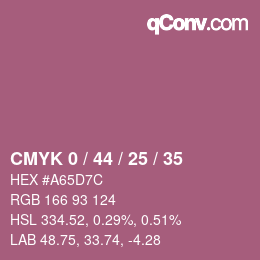 カラーコード: CMYK 0 / 44 / 25 / 35 | qconv.com