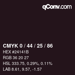 颜色代码: CMYK 0 / 44 / 25 / 86 | qconv.com