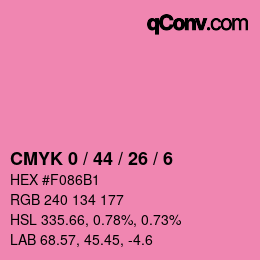 Farbcode: CMYK 0 / 44 / 26 / 6 | qconv.com