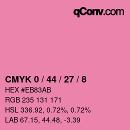 カラーコード: CMYK 0 / 44 / 27 / 8 | qconv.com