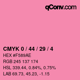 颜色代码: CMYK 0 / 44 / 29 / 4 | qconv.com