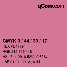 颜色代码: CMYK 0 / 44 / 30 / 17 | qconv.com