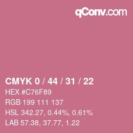 颜色代码: CMYK 0 / 44 / 31 / 22 | qconv.com