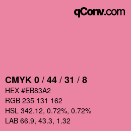 カラーコード: CMYK 0 / 44 / 31 / 8 | qconv.com