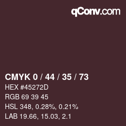 Color code: CMYK 0 / 44 / 35 / 73 | qconv.com