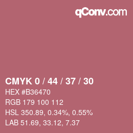 Farbcode: CMYK 0 / 44 / 37 / 30 | qconv.com