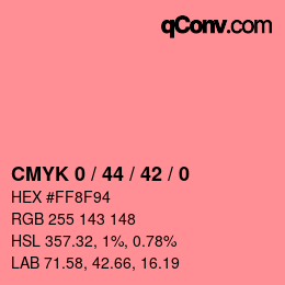 Color code: CMYK 0 / 44 / 42 / 0 | qconv.com